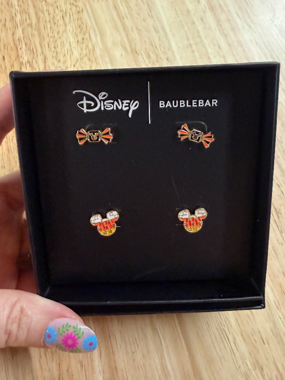 Disney x BaubleBar Mickey Candy Corn Halloween Stud Earrings Set 2 Pair